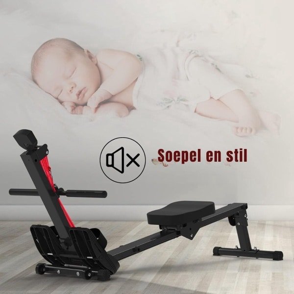 Thuys - Roeitrainers - Hometrainers - Roeimachine - 118 x 30 x 20cm - Rood