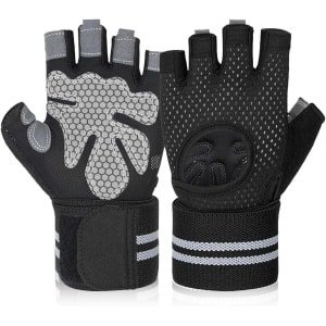 Trainingshandschoenen met polsband voor dames en heren, ademende handbescherming voor fitness en krachttraining van de handpalmen.