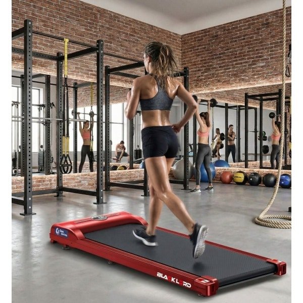 Treadmill 2-in-1 Onderbureau & Compact Loopband voor Thuis - 1-12 km/u, 2,2 PK Motor, Stille Mini Treadmill met LED Display, FitShow App en Schokabsorberend Loopvlak - Designbest