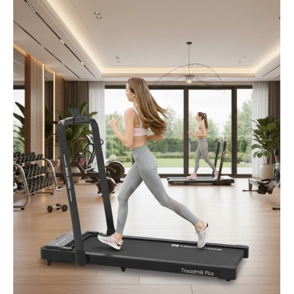 Treadmill 3-in-1 Inklapbaar met App & Bluetooth Speaker - Loopband voor Thuis & Kantoor tot 120 kg - 12 km/u Hardloopband met Groot Loopvlak, LED-Display & Schokdemping - Designbest
