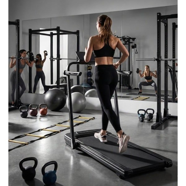 Treadmill 3-in-1 Inklapbare Loopband - Compact, Elektrisch, Draagbaar, Stil, 2,5 PK, 12 km/u, LED Display, Schokabsorberend, Voor Thuis en Onder Bureau - Designbest