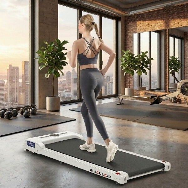 Treadmill Onderbureau & Compact Mini Loopband 1-9 km/u - Stille 2,2 PK Motor, LED Display, FitShow App, Schokabsorberend Loopvlak, Ruimtebesparend voor Thuis & Kantoor - Designbest