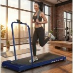 Treadmill met Handvat & Onderbureau Loopband 1-12 km/u - Krachtige 2,2 PK Motor, LED Display, FitShow App, Schokabsorberend Loopvlak, Compact & Stille Thuistraining - Designbest