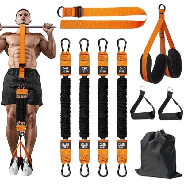 Unyqoos® Verstelbare optrekhulp met weerstandsbanden voor krachttraining thuis