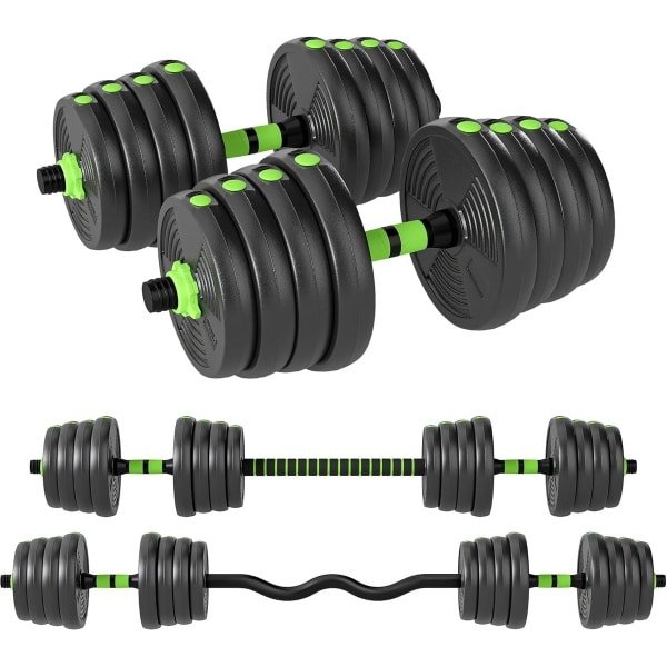Verstelbare Halterset 30 KG - Dumbels en Barbells Halterstang voor Krachttraining