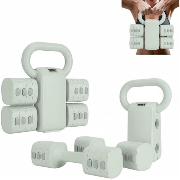 Verstelbare Halterset - Fitness Gewichten Krachttraining - Groen - 2/5kg