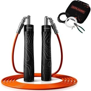 Verstelbare Jump Rope met Gewicht - 3 Verwisselbare Touwen voor HIIT, Krachttraining en Cardio - Inclusief Draagtas