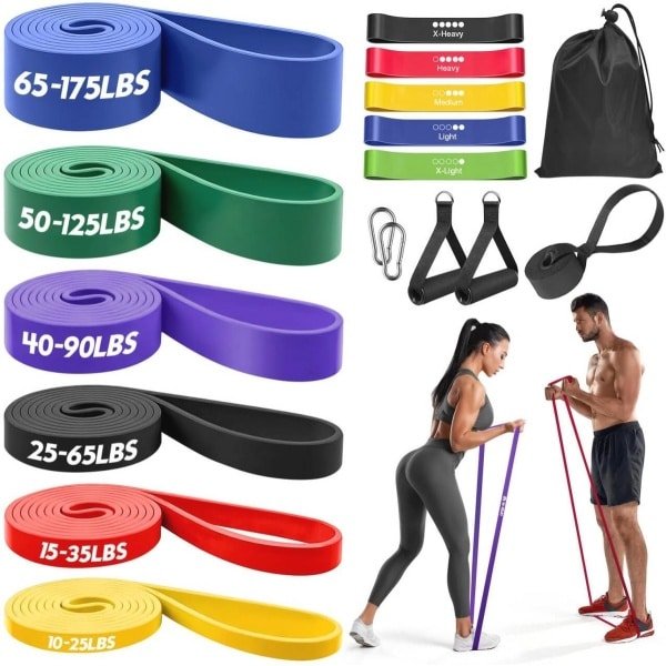 Verstelbare Weerstandsbanden Set - 6 Niveaus voor Krachttraining, Thuis Fitness en Spieropbouw