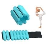 Verstelbare pols- en enkelgewichten- 2-delige set (elk 450 gram)- hoogwaardige siliconen verzwaarde armbanden- geschikt voor yoga- pilates- thuistrainingen- dansen- zwembadtrainingen- hardlopen- cardio en krachttraining - felblauw.