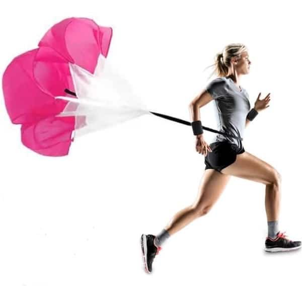VirtuBuy- Snelheidstraining parachute - Krachttraining - Verstelbare riem - Voor kinderen, jongeren en volwassenen - Rozerood - Geschikt voor krachttraining - Snelheidstraining - Parachute