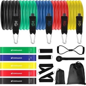 Weerstandsbanden Set van 5 - Fitness Bands voor Thuis en Gym - Ideaal voor Krachttraining en Revalidatie