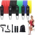 Weerstandsbanden set met handgrepen en deuranker voor krachttraining en fysiotherapie