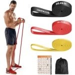 Weerstandsbandenset met deuranker en handgrepen, 4 niveaus, inclusief draagtas - Krachttraining, pull-ups, yoga, pilates.