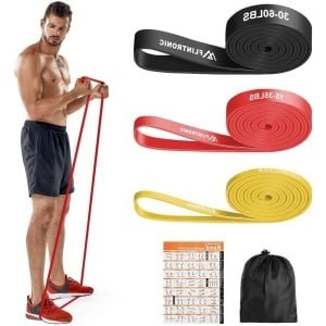 Weerstandsbandenset met deuranker en handgrepen, 4 niveaus, inclusief draagtas - Krachttraining, pull-ups, yoga, pilates.