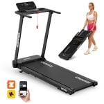 ZIPRO® Forma, Loopband Inklapbaar met Helling, 1-12 km/h, Elektrisch, LED-Display, 12 Programma's, Bluetooth App, Treadmill voor Thuis, Inklapbare met Hellingfunctie, Zwart