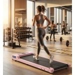 oopband Onder Bureau 2-in-1 | Compact & Stil | 1-9 km/u | 2,2 PK Motor | LED Display & App | Inklapbaar Mini Loopband | Roze | Designbest