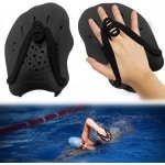 1 paar Kracht zwem Peddels - Verstelbare zwempeddels - Siliconen peddels - Zwemtrainingspeddels - Waterpeddels Krachttraining - Hulpzwembadtrainingsapparatuur Accessoires - Geschikt voor volwassenen - Unisex - 20x13,5 cm - Zwart - 20*13.5cm
