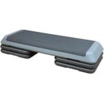 110 cm aerobicsstepplatform - verstelbare aerobicsstep met 4 opzetstukken - aerobicsstepper voor thuisgebruik - cardio- en krachttraining (grijs)