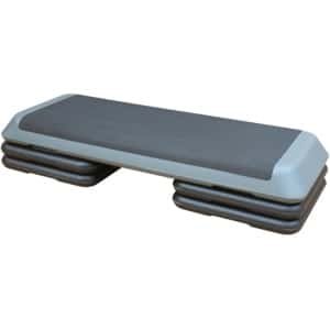 110 cm aerobicsstepplatform - verstelbare aerobicsstep met 4 opzetstukken - aerobicsstepper voor thuisgebruik - cardio- en krachttraining (grijs)