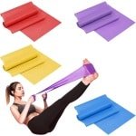 15 m fitnessbandenset gymnastiekbanden met weerstandsniveaus stretchband elastische banden sport therapieband 4 sterktes voor yoga pilates krachttraining - 4 stuks