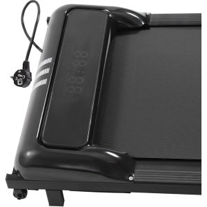 2-In-1 Opvouwbaar Loopband Zwart Elektrische Walking Pad Geluidsarm & Kniebescherming Voor Thuis 120*50*17cm