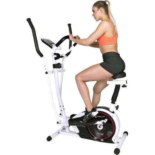 2-in-1 Crosstrainer en Hometrainer met Zitje voor Cardiotraining