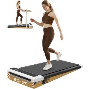2-in-1 Loopband Onder Bureau met Helling voor Wandelen en Joggen