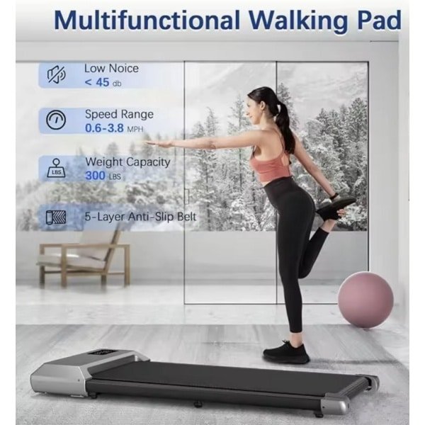 2-in-1 Loopband voor Thuisgebruik - Walking Pad met LCD Scherm, Fluisterstil & Ruimtebesparend Thuis Loopband 2.5HP - Walking Pad & Hardloopband in 1, Compact Design met Display - Zwart