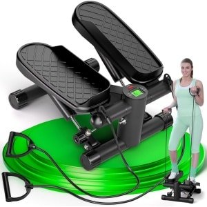 2-in-1 Mini Stepper met Weerstandsbanden voor Cardio en Full Body Training | Fitnessapparaat voor Thuis
