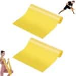 2 stuks - Fitnessweerstandsbanden - TPE-weerstandsplaten met hoge elasticiteit - Pilatesbanden - Geel - Trainingsset met weerstandsbanden - Geschikt voor yoga, pilates, krachttraining en fitness