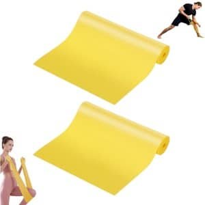 2 stuks - Fitnessweerstandsbanden - TPE-weerstandsplaten met hoge elasticiteit - Pilatesbanden - Geel - Trainingsset met weerstandsbanden - Geschikt voor yoga, pilates, krachttraining en fitness