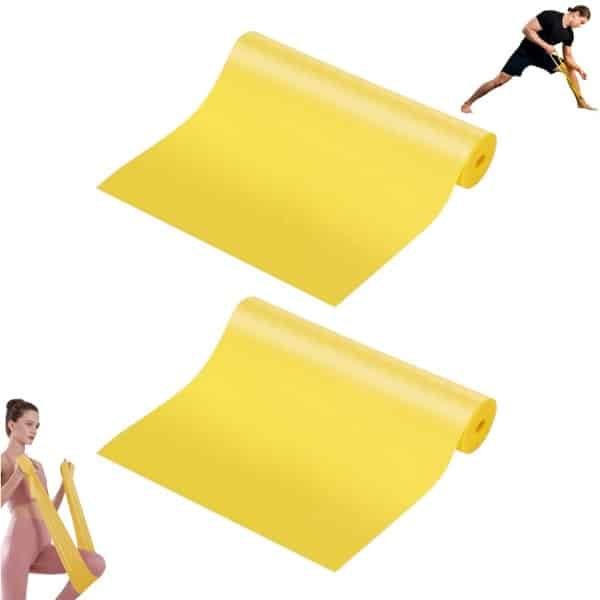 2 stuks - Fitnessweerstandsbanden - TPE-weerstandsplaten met hoge elasticiteit - Pilatesbanden - Geel - Trainingsset met weerstandsbanden - Geschikt voor yoga, pilates, krachttraining en fitness