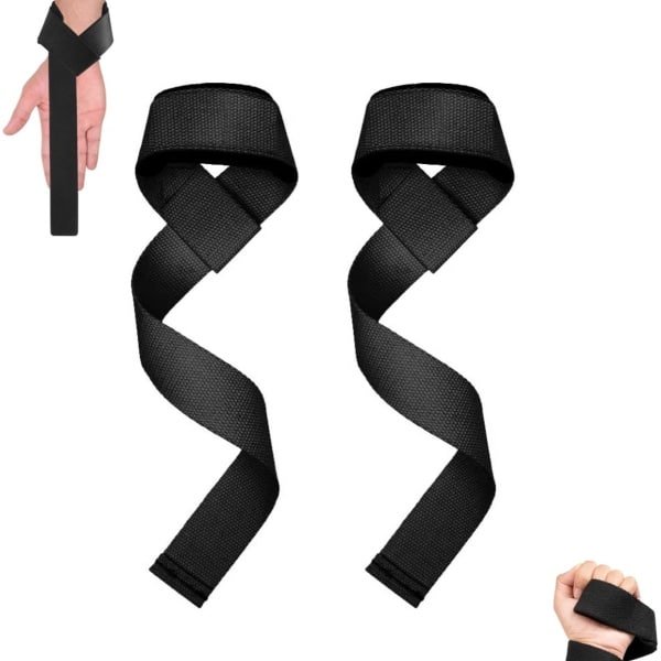 2 stuks - Gewichthefpolsbanden - Katoenen deadliftpolsbanden - Gevoerde gewichthefsteunbanden - Extra dikke polsbanden - Geschikt voor powerlifting, bodybuilding, krachttraining, gym en fitnessoefeningen