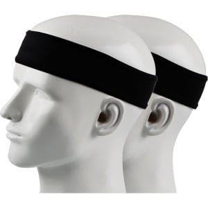 2 stuks sporthoofdband zweetband antislip - tennis hardlopen crossfit fitness - dames heren zwart Zweetband