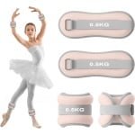 2x Gewichtsmanchetten Set 0,5kg Roze - Verstelbare Enkel- en Polsgewichten voor Fitness en Krachttraining