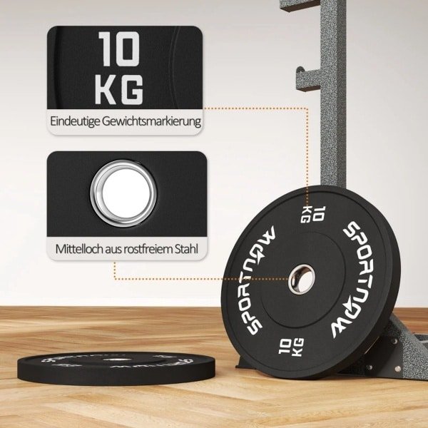 2x10 kg Halterschijven Set - 20 kg - Olympisch Niveau - Ø45 mm - Geluidsarm - Gewichten - 10 kg - Halterset - Haltergewichten - Gewicht Schijven - Halterschijf - Thuisfitness & Krachttraining