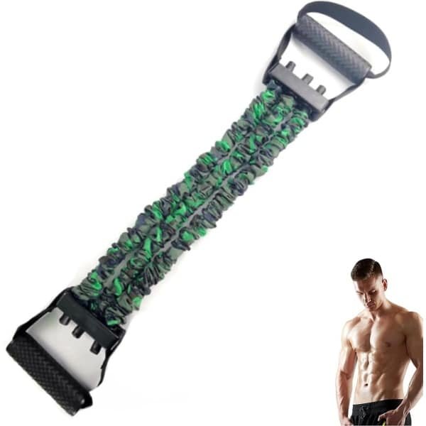 3-Gaats Latex Weerstandsband - Multifunctionele Arm- & Stretchtrainer / Weerstandskoord met Drie Buizen; Ideaal voor Full-Body Stretching en Krachttraining; Hulpmiddel voor Buikspieroefeningen; Unisex Ontwerp. (Groen - 105 lbs)