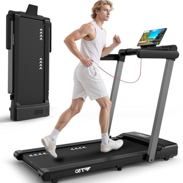 3-In-1 Loopband - Hometrainer - Hardloopband - Wandelmachine - Fitnessapparaat - 12 km/u Snelheid - 2,5 PK Motor - Bluetooth - Inklapbaar - 12 Trainingsprogramma's - Dubbele LED-display - Afstandsbediening