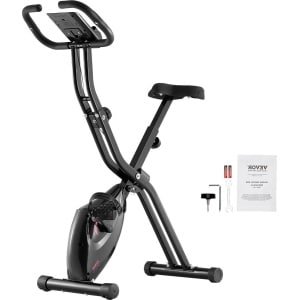 3-in-1 Hometrainer - Fitnessfiets - Indoor Bike - Stationaire Fiets - Opvouwbare Fiets - Zwart-Oranje - Verstelbaar Zadel - Magnetische Weerstand