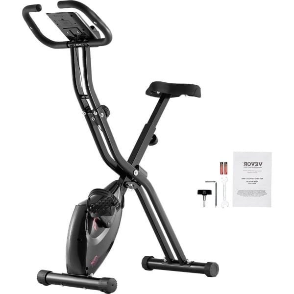 3-in-1 Hometrainer - Fitnessfiets - Indoor Bike - Stationaire Fiets - Opvouwbare Fiets - Zwart-Oranje - Verstelbaar Zadel - Magnetische Weerstand