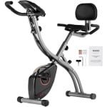 3-in-1 Hometrainer - Opvouwbare Fiets - Fitnessfiets - Binnenfiets - Spinningfiets - Oranje Zwart - Instelbare Magnetische Weerstand - Stabiel Stalen Frame