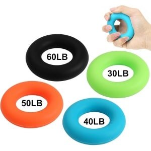 4-gangen greepversterker set - hand-, vinger- en onderarmtraining voor kracht & uithoudingsvermogen - geschikt voor klimmen, boulderen, krachttraining, revalidatie - handtrainer met kunststof ringen