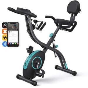 4-in-1 Hometrainer - Inklapbare Fiets met LCD-monitor en Hartslagmeting - Ruimtebesparend voor Thuisfitness