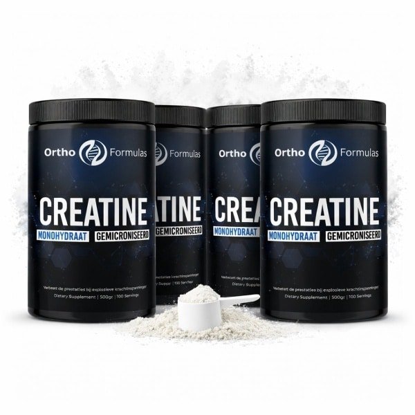 4x 500 gram Creatine Monohydraat Poeder - Spierkracht & Fitness Support - 2000 g - Voordeel Set - 200 Mesh