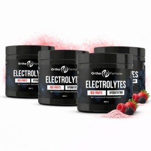 4x Elektrolyten Poeder - 800 gram - 160 doseringen - Geschikt voor Hyrox, Hardlopen & Crossfit - Voordeel Set - Rood Fruit