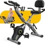5-in-1 opvouwbare hometrainer voor senioren - verstelbare magnetische weerstand en comfortabele rugleuning