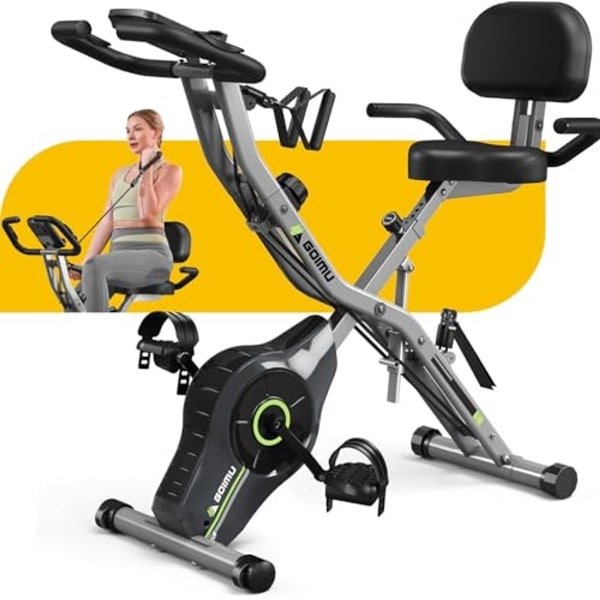 5-in-1 opvouwbare hometrainer voor senioren - verstelbare magnetische weerstand en comfortabele rugleuning