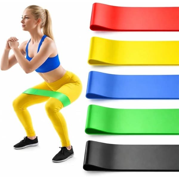 5-pack elastische oefenbanden - trainingsbanden - TPE-weerstandsbanden - fitness-stretchbanden - weerstandsbanden voor training - voor krachttraining, stretching, - fitnessapparatuur voor thuis voor dames en heren