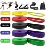 5 stuks weerstandsbanden - met deuranker & handgrepen & draagtas & Karabijnhaak - verschillende niveaus fitnessbanden - voor fitness - yoga - krachttraining