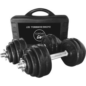 AJ-Sports Verstelbare Dumbell set 30kg - Halterset - Gewichten - 2 x 15kg - Gewichten set - Halter set - Fitness gewichten - Krachttraining - Fitness - Inclusief handige opberg box